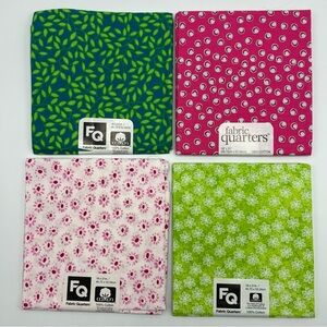 NWT Fabric Quarters 4-Pack 100% Cotton Assorted Prints‎ JoAnn’s Exclusive